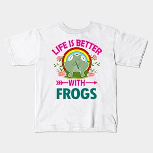 Life Is Better With Frogs Kids T-Shirt